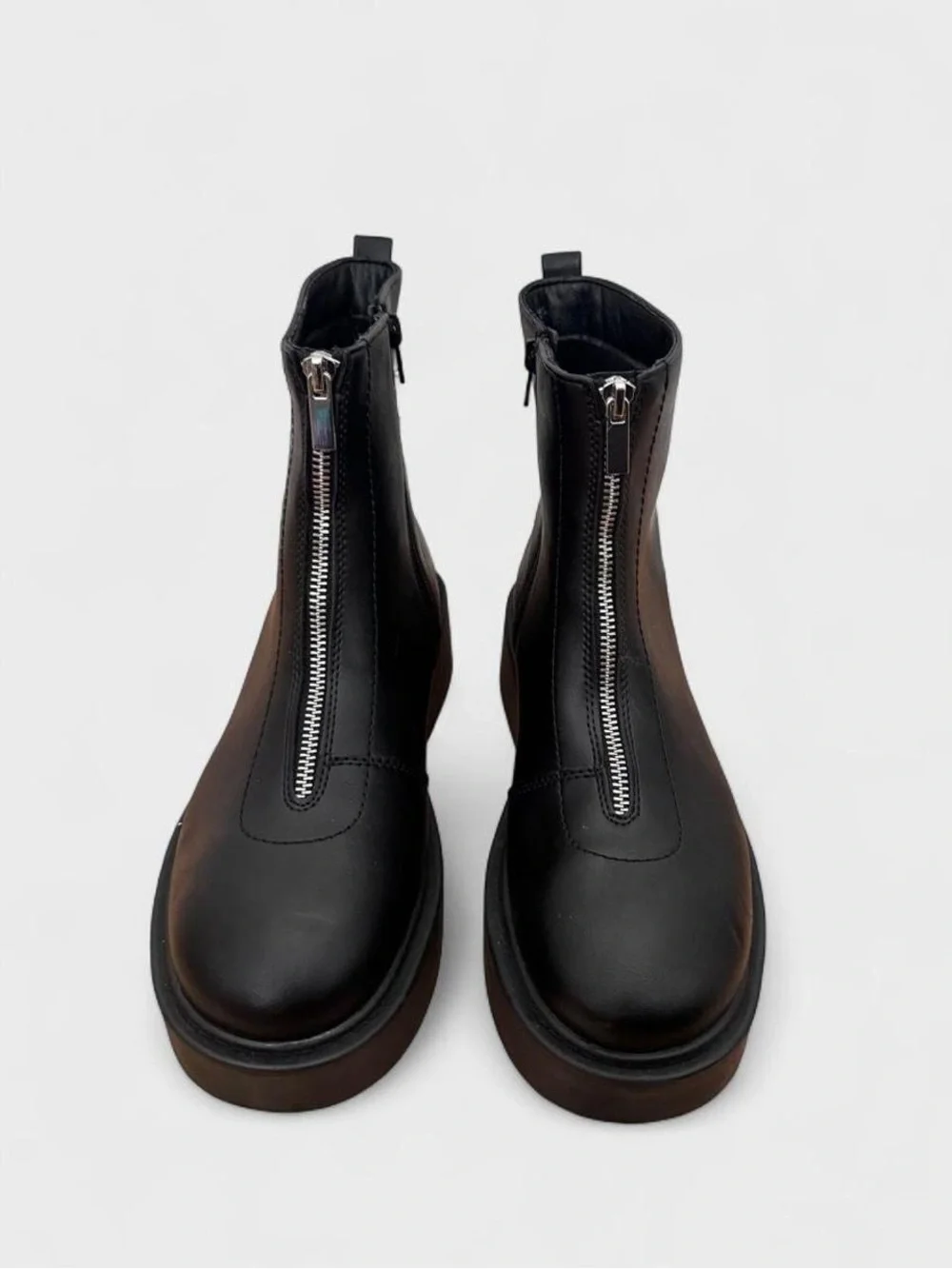 Portland Boot Company Black Zipper Platform Boots